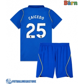 Fotballdrakt Barn Chelsea Moises Caicedo #25 Hjemmedraktsett 2026-27 Kortermet (+ Korte bukser)